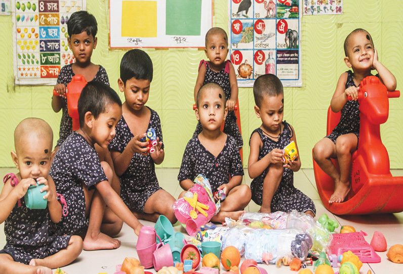 Children in the child care room